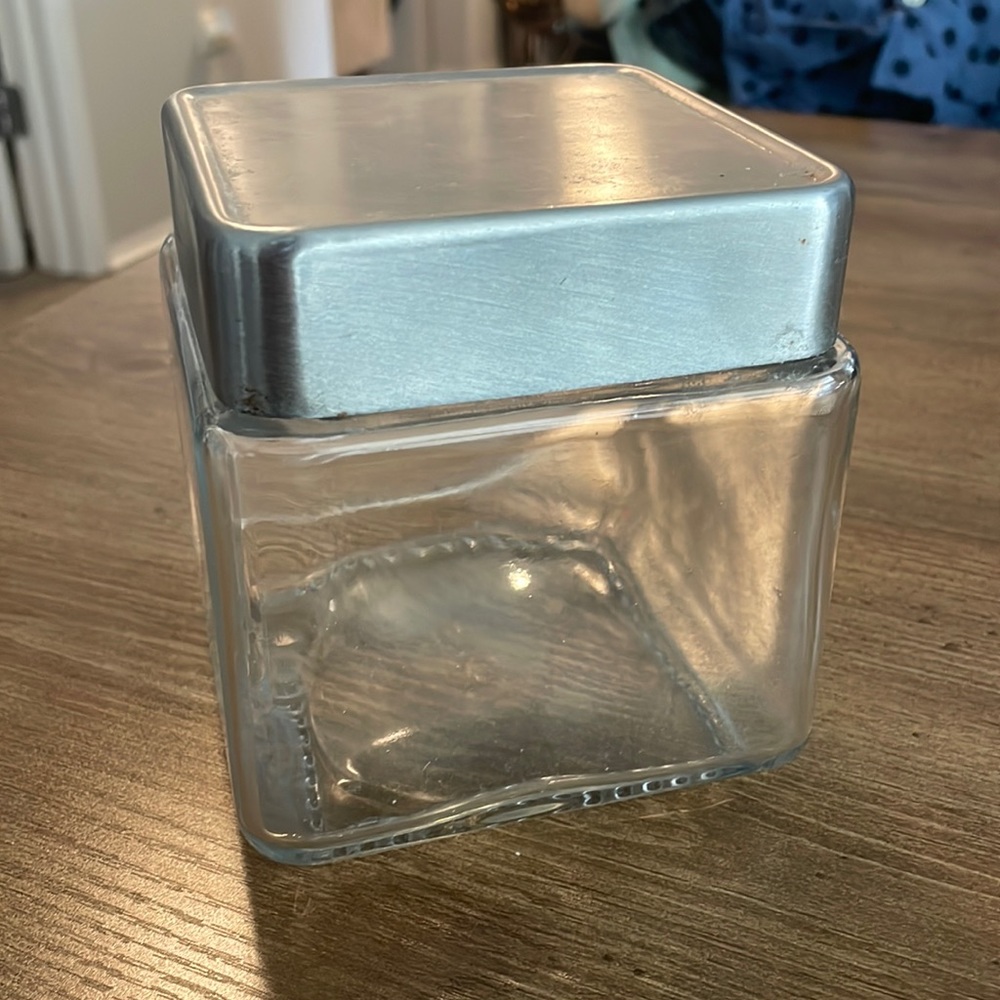 Small Glass and Metal Canister